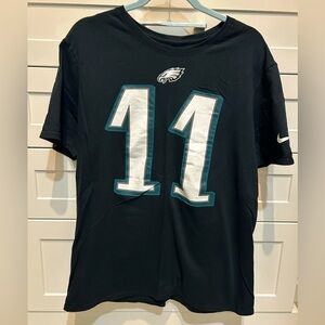 Philadelphia Eagles T-shirt. Nike. Size large. Black. Number 11 Wentz.